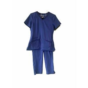Scrubology Navy Blue Scrubs Womens Size XS/ Small Medical Clinical Work Career